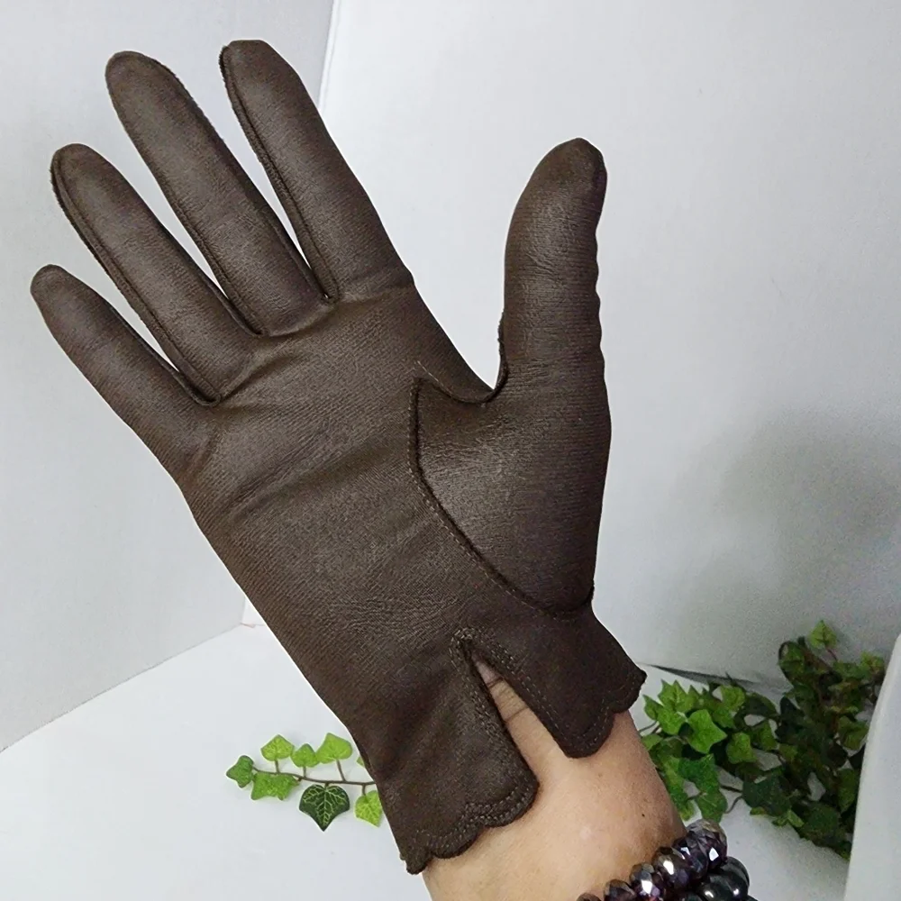 Vintage Fownes Nylo Women's Brown Gloves